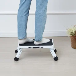 VEVOR Step Stool 1-Step 330lbs Capacity, Folding Steel Step Ladder 3 Adjustable Height, Portable Toddler Step Stools for Adults, Non-Slip Sturdy Step Ladders for Office, RVs, Pets, Bathrooms,Bedrooms