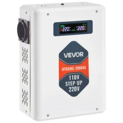 VEVOR Step Up Voltage Converter, 3000VA, Heavy Duty Voltage Power Converter, 110V to 220V Power Transformer, with 2 EU Outlets, USB Output, LCD Display, Temperature Protection, for 220V Appliances