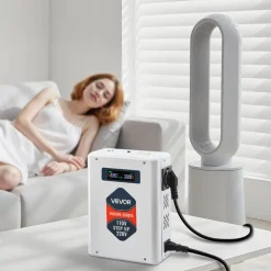 VEVOR Step Up Voltage Converter, 3000VA, Heavy Duty Voltage Power Converter, 110V to 220V Power Transformer, with 2 EU Outlets, USB Output, LCD Display, Temperature Protection, for 220V Appliances