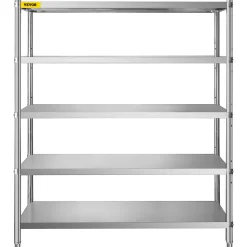 VEVOR Storage Shelf, 5-Tier Storage Shelving Unit, Stainless Steel Garage Shelf, 70.9 x 17.7 x 70.9 inch Heavy Duty Storage Shelving, 1650 Lbs Total Capacity with Adjustable Height