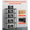 VEVOR Storage Shelves, 2000 lbs, 5 Tier Garage Storage Shelving, 16" D x 32" W x 62.8" H Adjustable Metal Shelves for Garage Shelves Utility Rack Shelf, Ideal for Kitchen, Warehouse, Basement, Black
