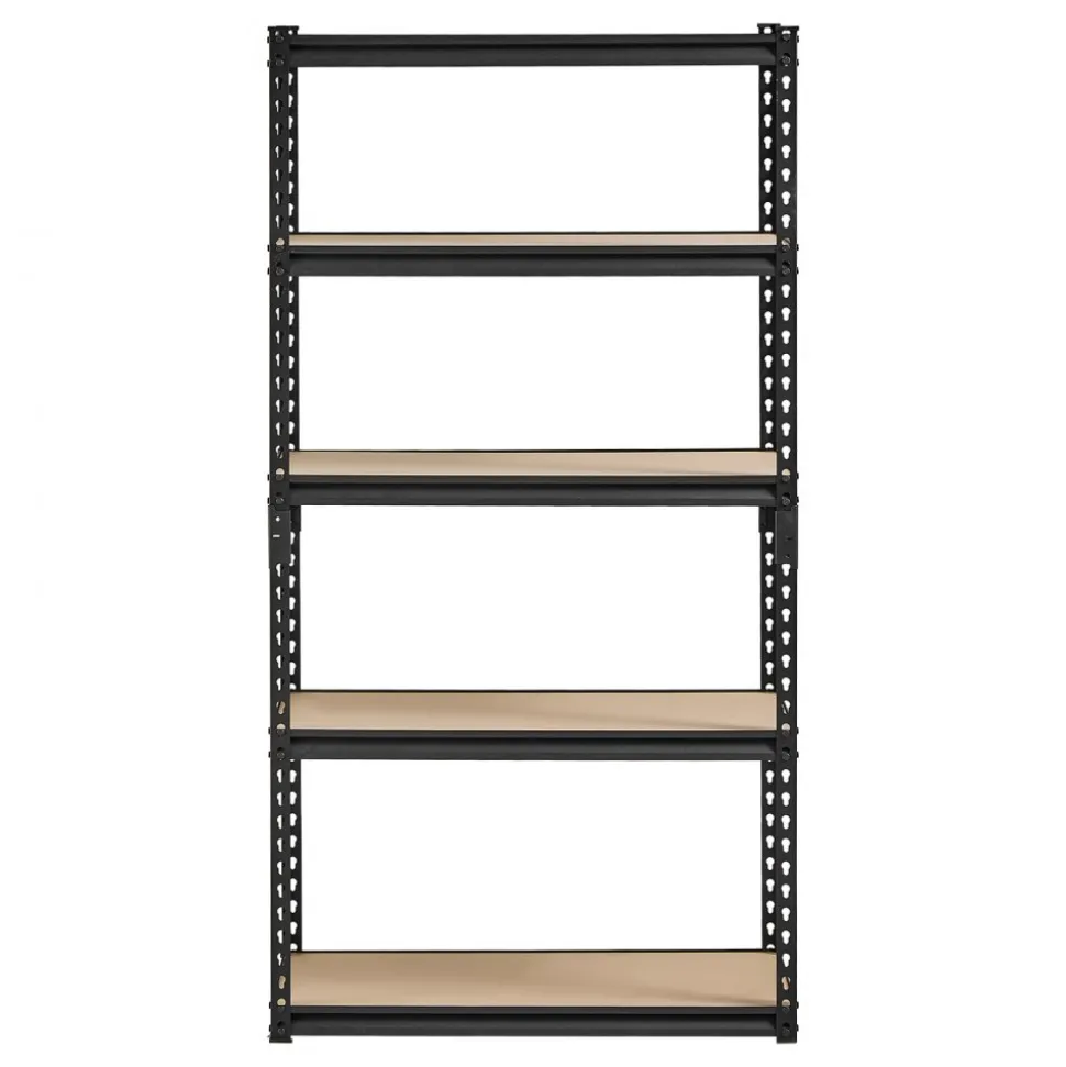 VEVOR Storage Shelves, 2000 lbs, 5 Tier Garage Storage Shelving, 16" D x 32" W x 62.8" H Adjustable Metal Shelves for Garage Shelves Utility Rack Shelf, Ideal for Kitchen, Warehouse, Basement, Black