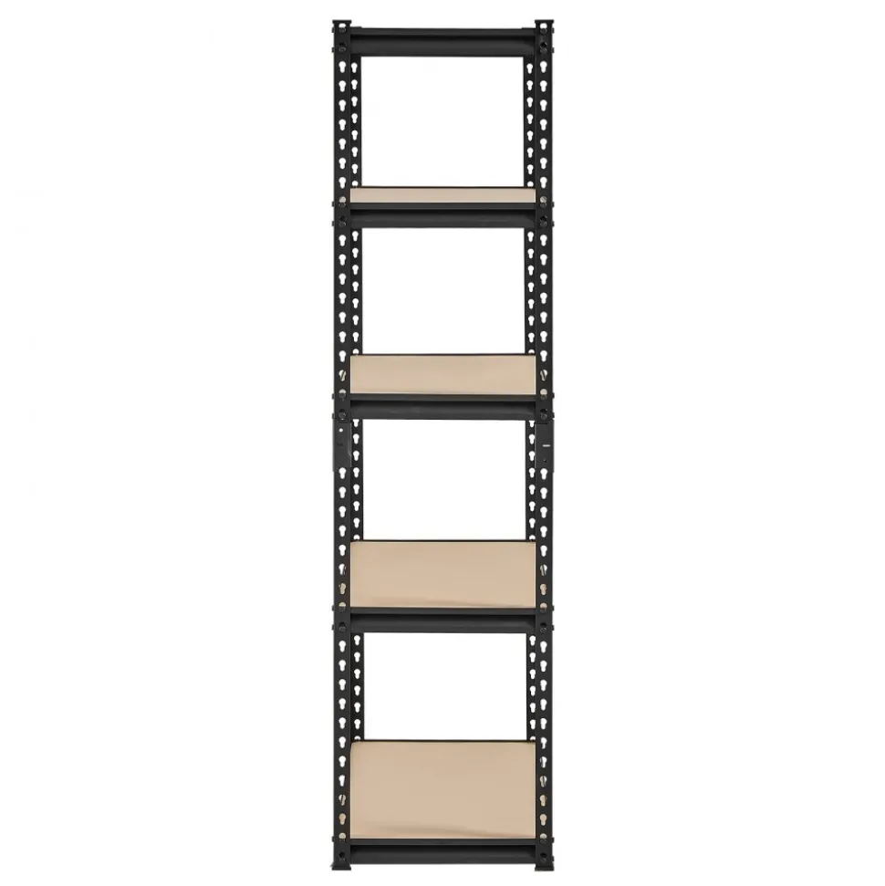VEVOR Storage Shelves, 2000 lbs, 5 Tier Garage Storage Shelving, 16" D x 32" W x 62.8" H Adjustable Metal Shelves for Garage Shelves Utility Rack Shelf, Ideal for Kitchen, Warehouse, Basement, Black