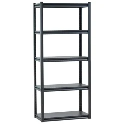 VEVOR Storage Shelves, 2000 lbs, 5 Tier Garage Storage Shelving, 16" D x 32" W x 72" H Adjustable Metal Shelves for Garage Shelves Utility Rack Shelf, Ideal for Kitchen, Warehouse, Basement, Black