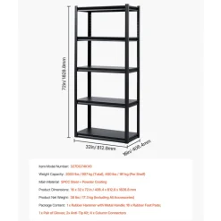 VEVOR Storage Shelves, 2000 lbs, 5 Tier Garage Storage Shelving, 16