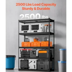 VEVOR Storage Shelves, 2500 lbs, 5 Tier Heavy Duty Garage Shelving, 18