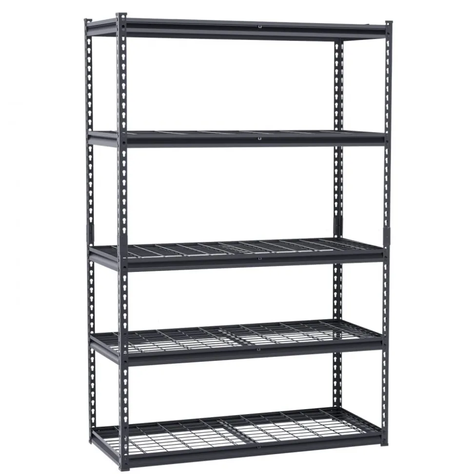 VEVOR Storage Shelves, 3000 lbs, 5 Tier Heavy Duty Garage Shelving, 20" D x 48" W x 72" H Adjustable Metal Shelves for Industrial Shelving Unit Utility Shelf, for Kitchen, Warehouse, Basement, Black