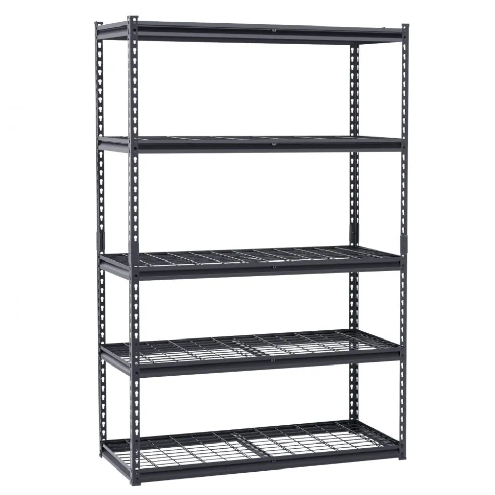 VEVOR Storage Shelves, 3000 lbs, 5 Tier Heavy Duty Garage Shelving, 20" D x 48" W x 72" H Adjustable Metal Shelves for Industrial Shelving Unit Utility Shelf, for Kitchen, Warehouse, Basement, Black