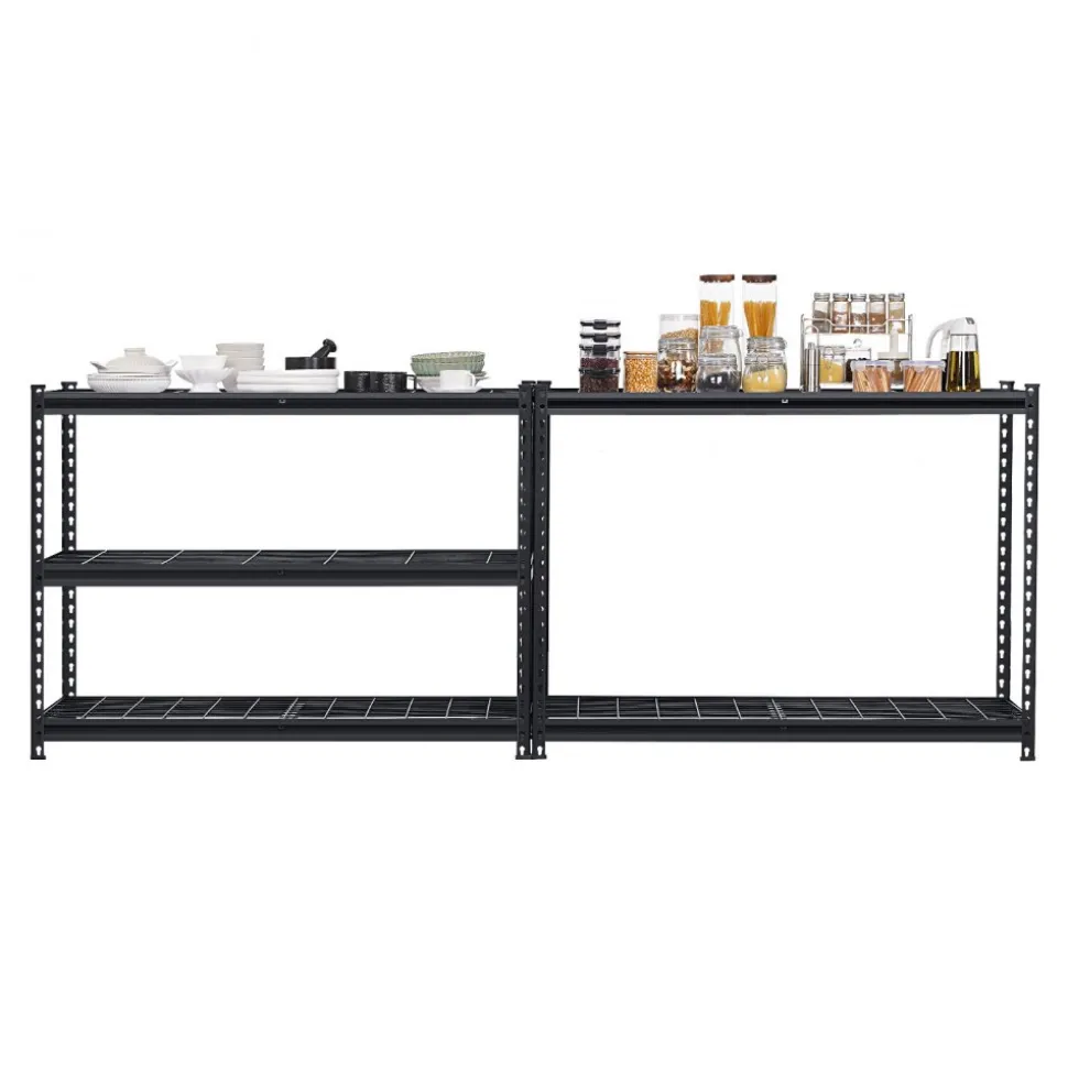 VEVOR Storage Shelves, 3000 lbs, 5 Tier Heavy Duty Garage Shelving, 20" D x 48" W x 72" H Adjustable Metal Shelves for Industrial Shelving Unit Utility Shelf, for Kitchen, Warehouse, Basement, Black