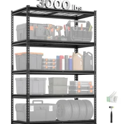 VEVOR Storage Shelves, 3000 lbs, 5 Tier Heavy Duty Garage Shelving, 24