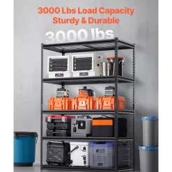 VEVOR Storage Shelves, 3000 lbs, 5 Tier Heavy Duty Garage Shelving, 24