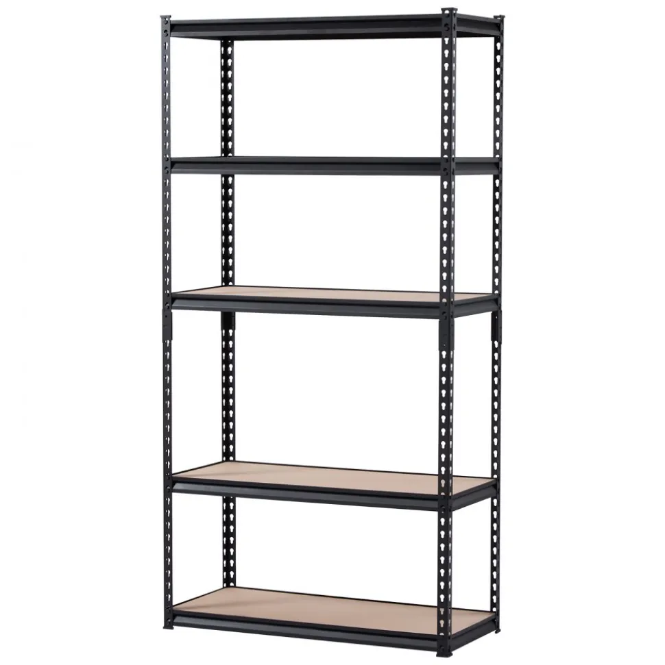 VEVOR Storage Shelves, 2000 lbs, 5 Tier Garage Storage Shelving, 16" D x 36" W x 71.4" H Adjustable Metal Shelves for Garage Shelves Utility Rack Shelf, Ideal for Kitchen, Warehouse, Basement, Black