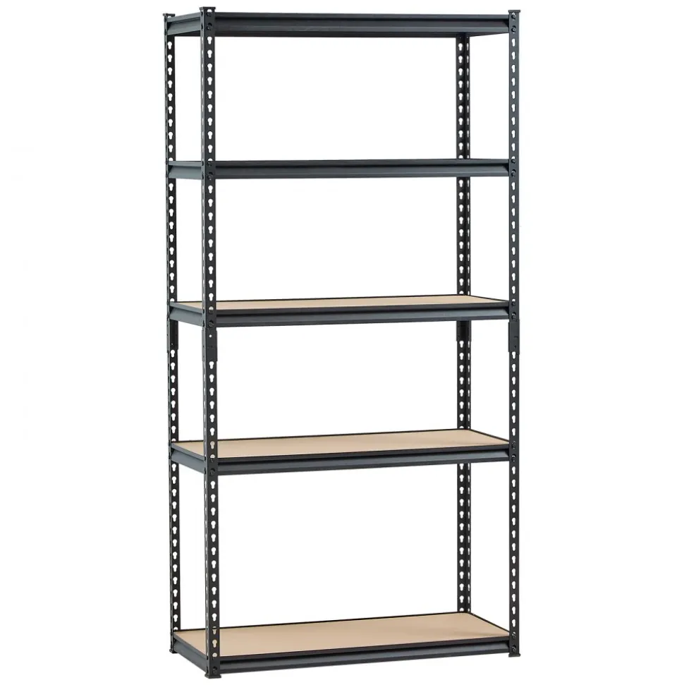 VEVOR Storage Shelves, 2000 lbs, 5 Tier Garage Storage Shelving, 16" D x 36" W x 71.4" H Adjustable Metal Shelves for Garage Shelves Utility Rack Shelf, Ideal for Kitchen, Warehouse, Basement, Black
