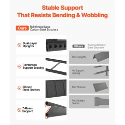 VEVOR Storage Shelves, 5-Tier Adjustable, 2500 lbs Capacity, Heavy Duty Garage Storage Shelving Unit, Metal Utility Rack Shelf, for Garage Warehouse Basement Kitchen, 48.43" W x 18.31" D x 71.38" H