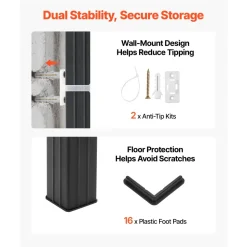 VEVOR Storage Shelves, 5-Tier Adjustable, 2500 lbs Capacity, Heavy Duty Garage Storage Shelving Unit, Metal Utility Rack Shelf, for Garage Warehouse Basement Kitchen, 48.43