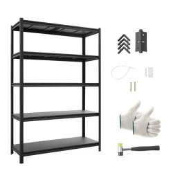VEVOR Storage Shelves, 5-Tier Adjustable, 2500 lbs Capacity, Heavy Duty Garage Storage Shelving Unit, Metal Utility Rack Shelf, for Garage Warehouse Basement Kitchen, 48.43