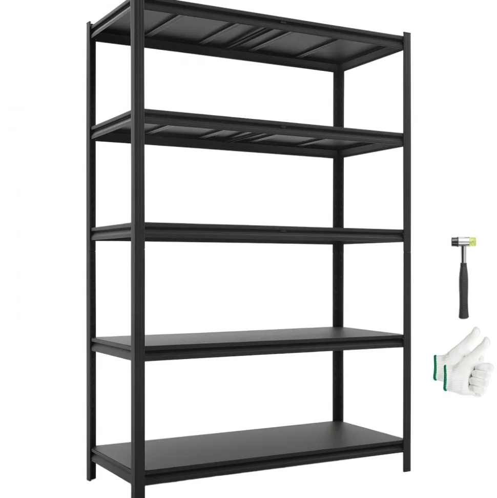 VEVOR Storage Shelves, 5-Tier Adjustable, 3000 lbs Capacity, Heavy Duty Garage Storage Shelving Unit, Metal Utility Rack Shelf, for Garage Workshop Warehouse Basement, 48.43" W x 20.55" D x 71.38" H