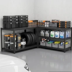 VEVOR Storage Shelves, 5-Tier Adjustable, 3000 lbs Capacity, Heavy Duty Garage Storage Shelving Unit, Metal Utility Rack Shelf, for Garage Workshop Warehouse Basement, 48.43