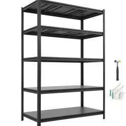 VEVOR Storage Shelves, 5-Tier Adjustable, 3000 lbs Capacity, Heavy Duty Garage Storage Shelving Unit, Metal Utility Rack Shelf, for Garage Workshop Warehouse Basement, 48.43