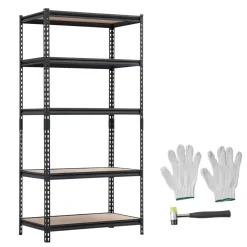 VEVOR Storage Shelves, 5-Tier Adjustable, 2000 lbs Capacity, Heavy Duty Garage Storage Shelving Unit, Metal Utility Rack Shelf, for Garage Warehouse Basement Kitchen, 36.34