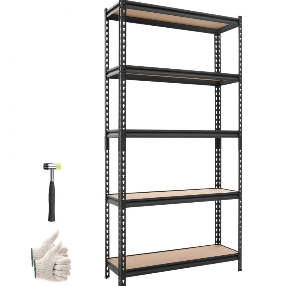 VEVOR Storage Shelves, 5-Tier Adjustable, 3000 lbs Capacity, Heavy Duty Garage Storage Shelving Unit, Metal Utility Rack Shelf, for Garage Workshop Warehouse Basement, 48.43" W x 18.31" D x 77.24" H