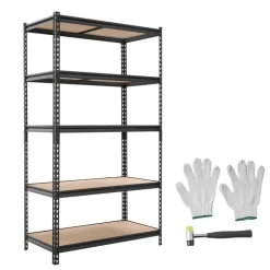 VEVOR Storage Shelves, 5-Tier Adjustable, 2500 lbs Capacity, Heavy Duty Garage Storage Shelving Unit, Metal Utility Rack Shelf, for Garage Warehouse Basement Kitchen, 40.35