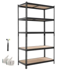 VEVOR Storage Shelves, 5-Tier Adjustable, 2500 lbs Capacity, Heavy Duty Garage Storage Shelving Unit, Metal Utility Rack Shelf, for Garage Warehouse Basement Kitchen, 40.35