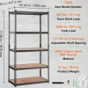 VEVOR Storage Shelving Unit, 5-Tier Adjustable, 2000 lbs Capacity, Heavy Duty Garage Shelves Metal Organizer Utility Rack, Black, 35" L x 18" W x 71" H for Kitchen Pantry Basement Bathroom Laundry