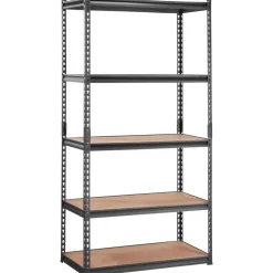 VEVOR Storage Shelving Unit, 5-Tier Adjustable, 2000 lbs Capacity, Heavy Duty Garage Shelves Metal Organizer Utility Rack, Black, 35" L x 18" W x 71" H for Kitchen Pantry Basement Bathroom Laundry