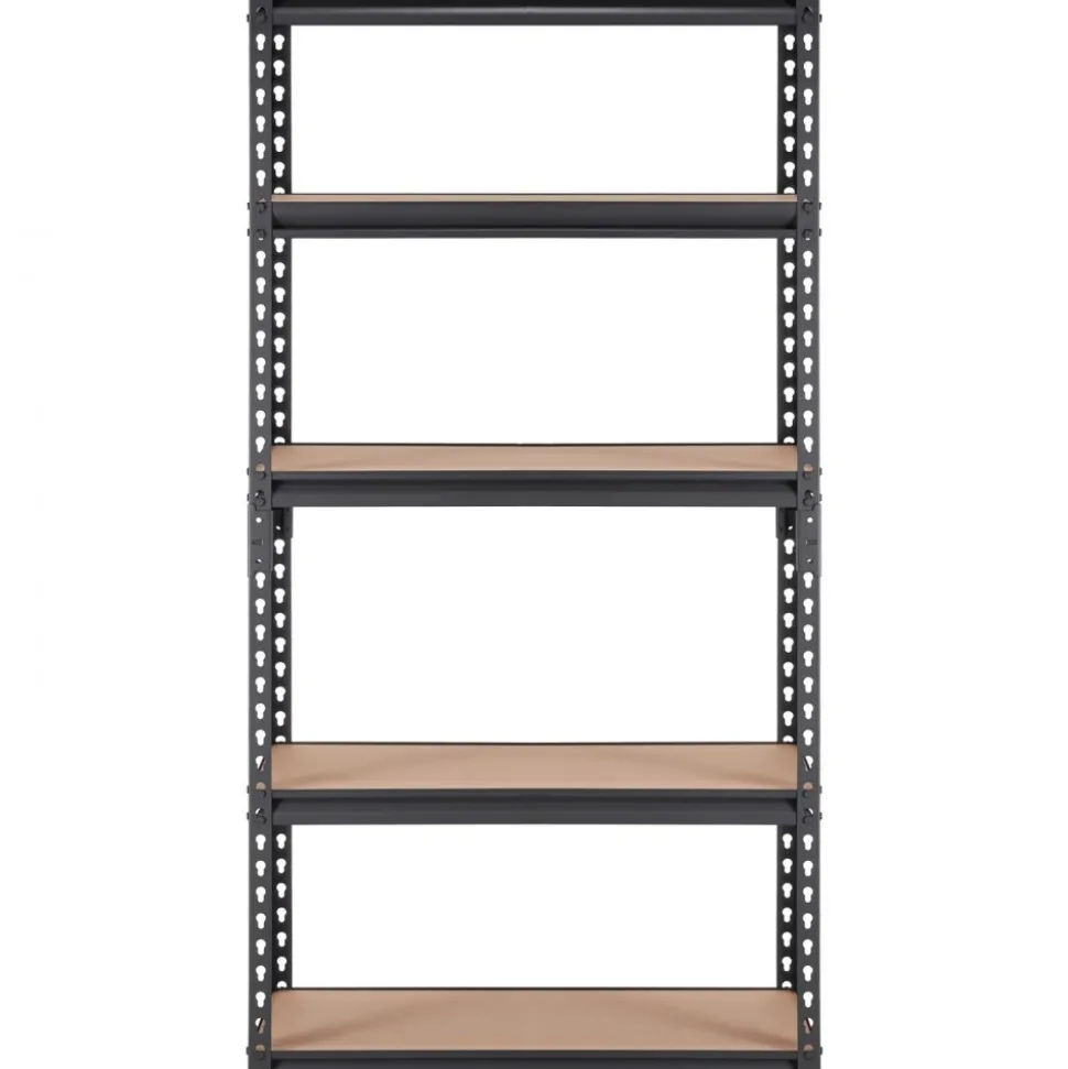 VEVOR Storage Shelving Unit, 5-Tier Adjustable, 2000 lbs Capacity, Heavy Duty Garage Shelves Metal Organizer Utility Rack, Black, 30" L x 12" W x 60" H for Kitchen Pantry Basement Bathroom Laundry