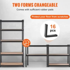 VEVOR Storage Shelving Unit, 5-Tier Adjustable, 2000 lbs Capacity, Heavy Duty Garage Shelves Metal Organizer Utility Rack, Black, 30