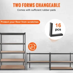 VEVOR Storage Shelving Unit, 5-Tier Adjustable, 2000 lbs Capacity, Heavy Duty Garage Shelves Metal Organizer Utility Rack, Black, 48