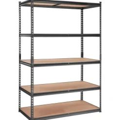 VEVOR Storage Shelving Unit, 5-Tier Adjustable, 2000 lbs Capacity, Heavy Duty Garage Shelves Metal Organizer Utility Rack, Black, 48