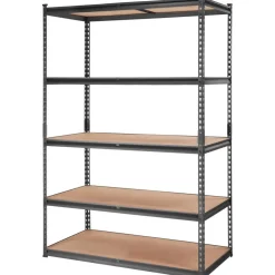 VEVOR Storage Shelving Unit, 5-Tier Adjustable, 2000 lbs Capacity, Heavy Duty Garage Shelves Metal Organizer Utility Rack, Black, 48