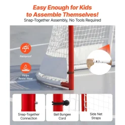 VEVOR Street Hockey Goal, Heavy-Duty Steel Street + Roller Hockey Nets, Durable Hockey Net for Indoor Outdoor Use, Lightweight Portable Training, Easy Assembly for Backyard Park Garage, 72 x 48 in