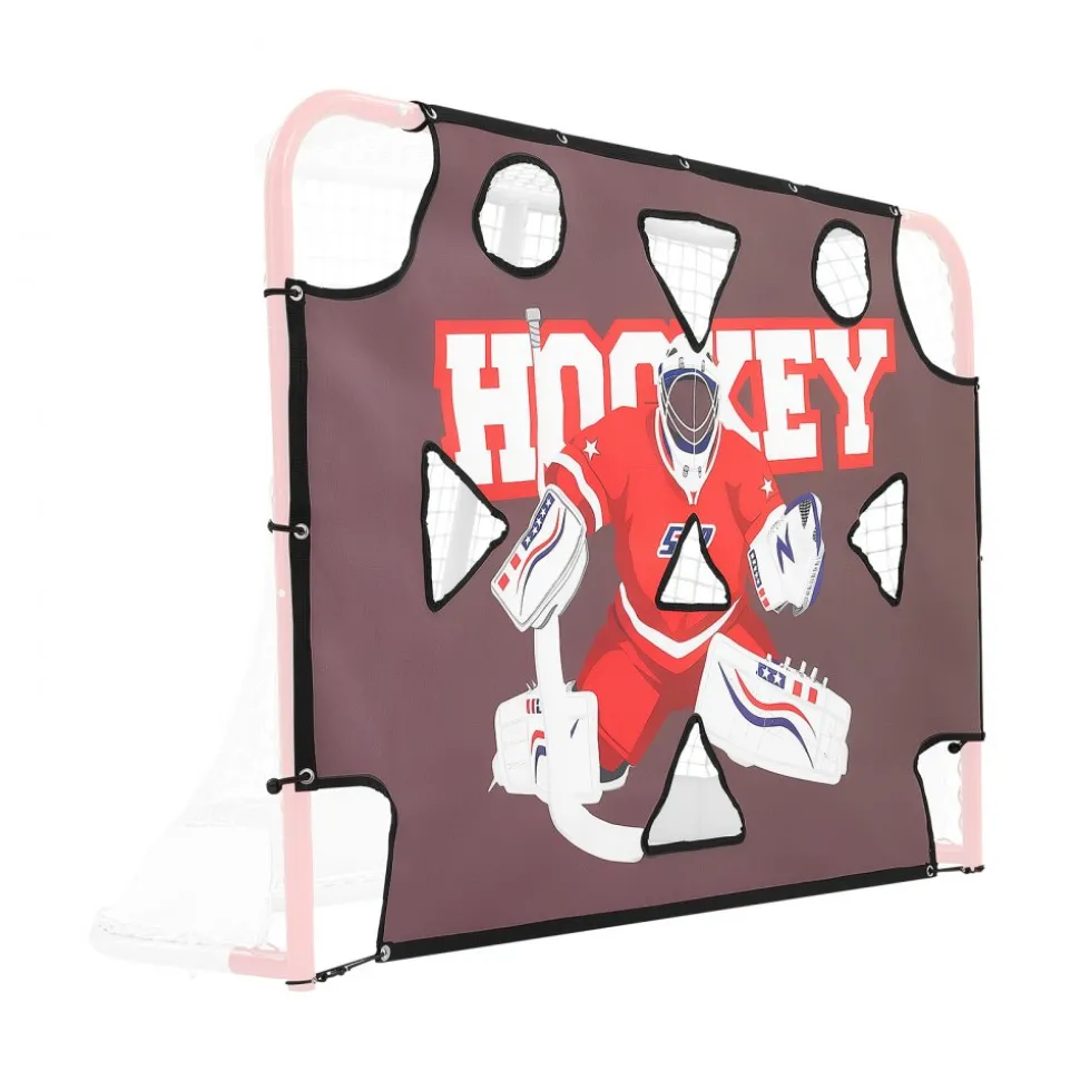 VEVOR Street Hockey Goalie Shooting Target, Shooter Tutor Ice Hockey Goal Practice Target, Tear-proof Premium Net with 11 Hole, Easy Attach Targets, Training Equipment for Practicing Shooting Accuracy