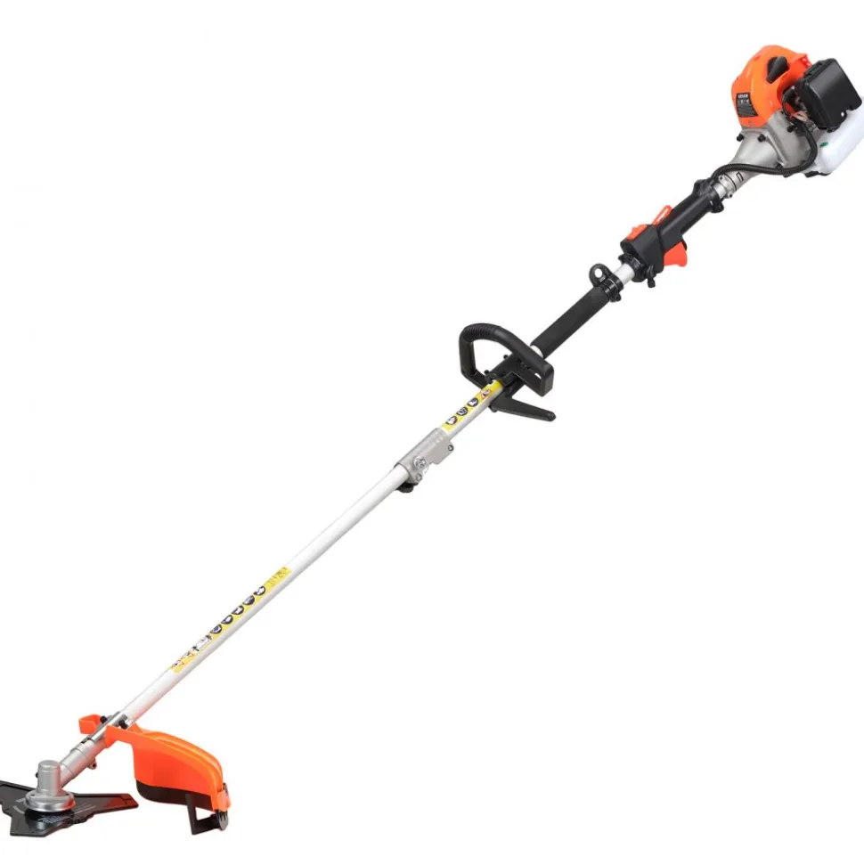 VEVOR String Trimmer, 26cc 2 in 1 Weed Wacker Gas Powered, 17" Cordless Grass Trimmer with 10" Brush Cutter, Shoulder Strap & 3T Blade, 2-Stroke Heavy-Duty Gas Weed Wacker for Quick Grass Cleaning