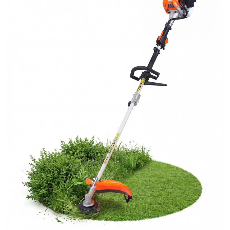 VEVOR String Trimmer, 26cc 2 in 1 Weed Wacker Gas Powered, 17" Cordless Grass Trimmer with 10" Brush Cutter, Shoulder Strap & 3T Blade, 2-Stroke Heavy-Duty Gas Weed Wacker for Quick Grass Cleaning
