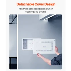 VEVOR Structured Media Enclosure, 9-Inch, Recessed in-Wall Media Box with Cover, Wall-Mount Cable Management Box Kit, Structured Wiring Multi-Media Cabinet, Cold-Rolled Steel, for TV Home Theater