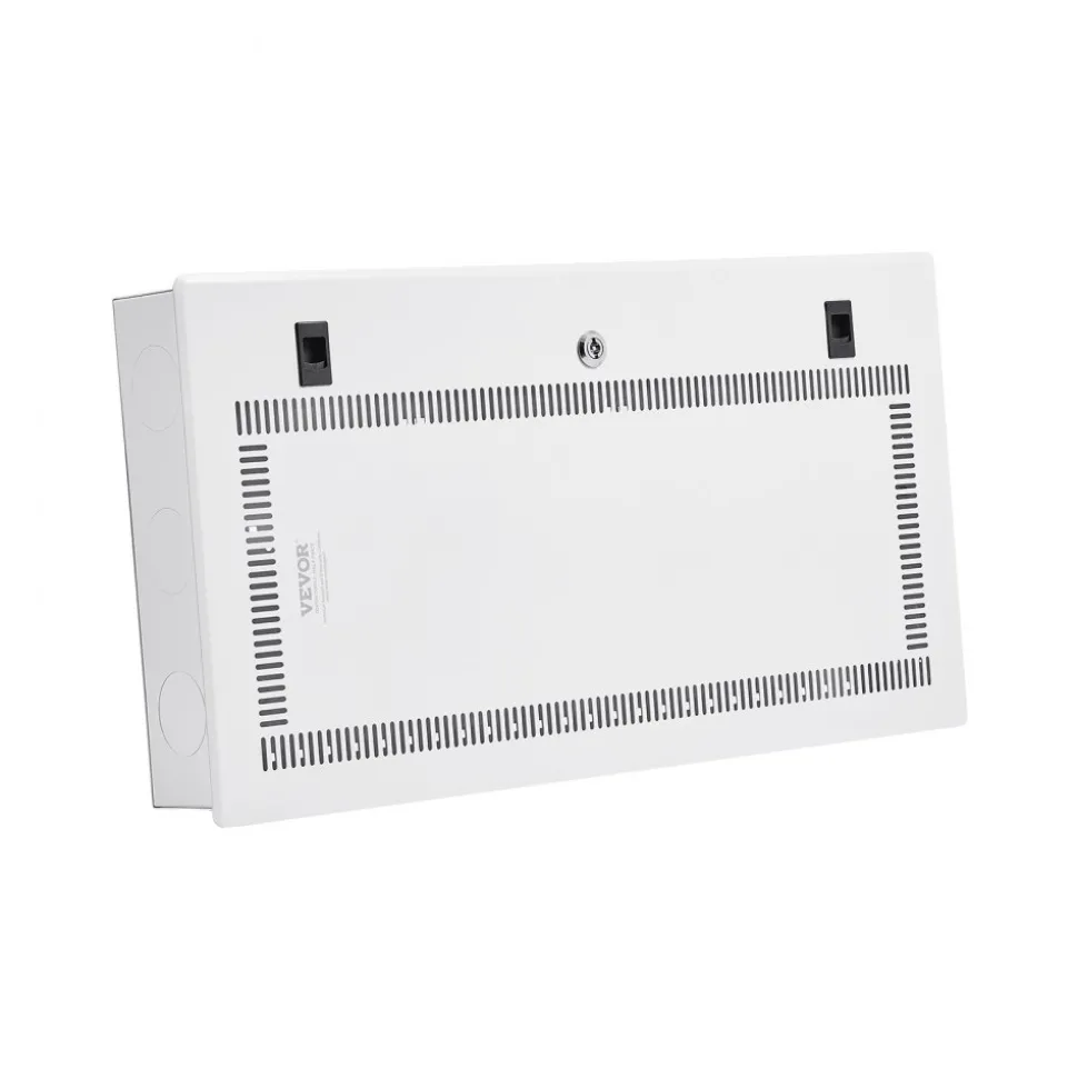 VEVOR Structured Media Enclosure, 9-Inch, Recessed in-Wall Media Box with Cover, Wall-Mount Cable Management Box Kit, Structured Wiring Multi-Media Cabinet, Cold-Rolled Steel, for TV Home Theater