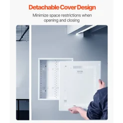 VEVOR Structured Media Enclosure, 17-Inch, Recessed in-Wall Media Box with Cover, Wall-Mount Cable Management Box Kit, Structured Wiring Multi-Media Cabinet, Cold-Rolled Steel, for TV Home Theater