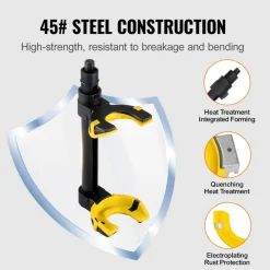 VEVOR Strut Spring Compressor Set, Macpherson Strut Spring Compressor Kit, Interchangeable Fork Strut Coil Extractor Remover Tool, with Yellow Protective Sleeve and Carrying Case