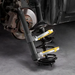 VEVOR Strut Spring Compressor Set, Macpherson Strut Spring Compressor Kit, Interchangeable Fork Strut Coil Extractor Remover Tool, with Yellow Protective Sleeve and Carrying Case