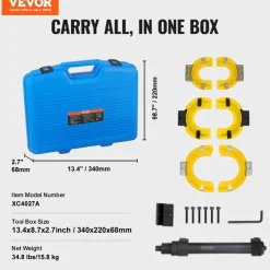 VEVOR Strut Spring Compressor Set, Macpherson Strut Spring Compressor Kit, Interchangeable Fork Strut Coil Extractor Remover Tool, with Yellow Protective Sleeve and Carrying Case