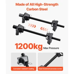 VEVOR Strut Spring Compressor, 2 Pack, Heavy Duty Coil Spring Compressor Tool with 10.4 Inches(256 mm) Range, Compatible with 0.86 inches(22 mm) Hex Sockets, Fit for Car Truck Motorcycle, Black