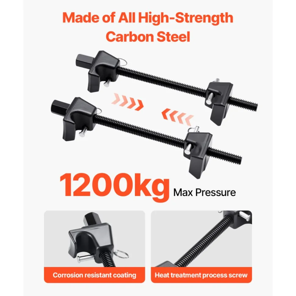 VEVOR Strut Spring Compressor, 2 Pack, Heavy Duty Coil Spring Compressor Tool with 10.4 Inches(256 mm) Range, Compatible with 0.86 inches(22 mm) Hex Sockets, Fit for Car Truck Motorcycle, Black