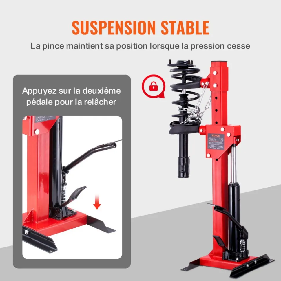 VEVOR Strut Spring Compressor, 4.5 Ton/9920 LBS Hydraulic Jack Capacity, 1 Ton Rated Compression Force, Auto Strut Coil Spring Compressor Tool, Hydraulic Spring Compressor for Strut Spring Removing