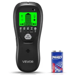 VEVOR Stud Finder Wall Scanner, 5 in 1, Electronic Wall Stud Detector with Smart Sensor, High-Definition LCD Display and Audio Alarm, for the Center and Edge of Metal, AC Wire, Joists, Pipes, Black