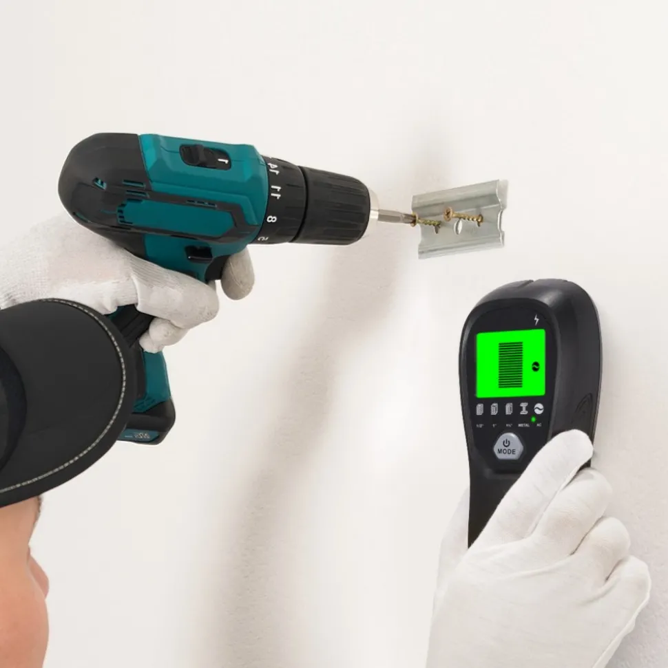 VEVOR Stud Finder Wall Scanner, 5 in 1, Electronic Wall Stud Detector with Smart Sensor, High-Definition LCD Display and Audio Alarm, for the Center and Edge of Metal, AC Wire, Joists, Pipes, Black