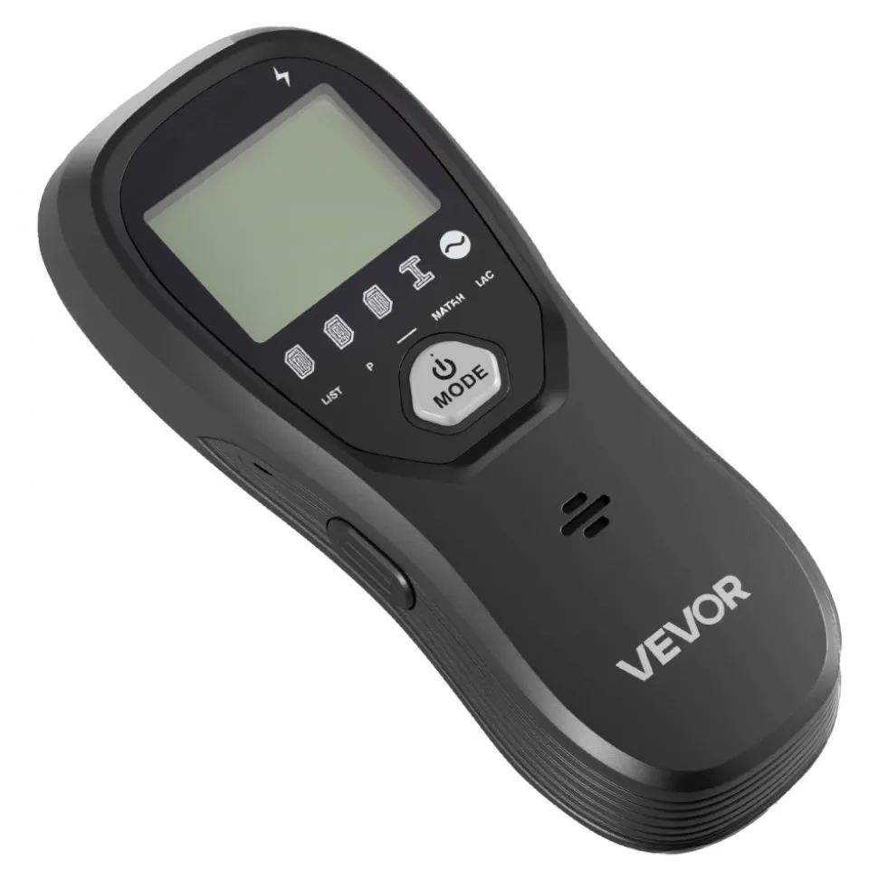 VEVOR Stud Finder Wall Scanner, 5 in 1, Electronic Wall Stud Detector with Smart Sensor, High-Definition LCD Display and Audio Alarm, for the Center and Edge of Metal, AC Wire, Joists, Pipes, Black